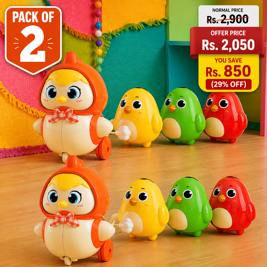 Interactive Crawling Toy - Hen With 3 Chicken