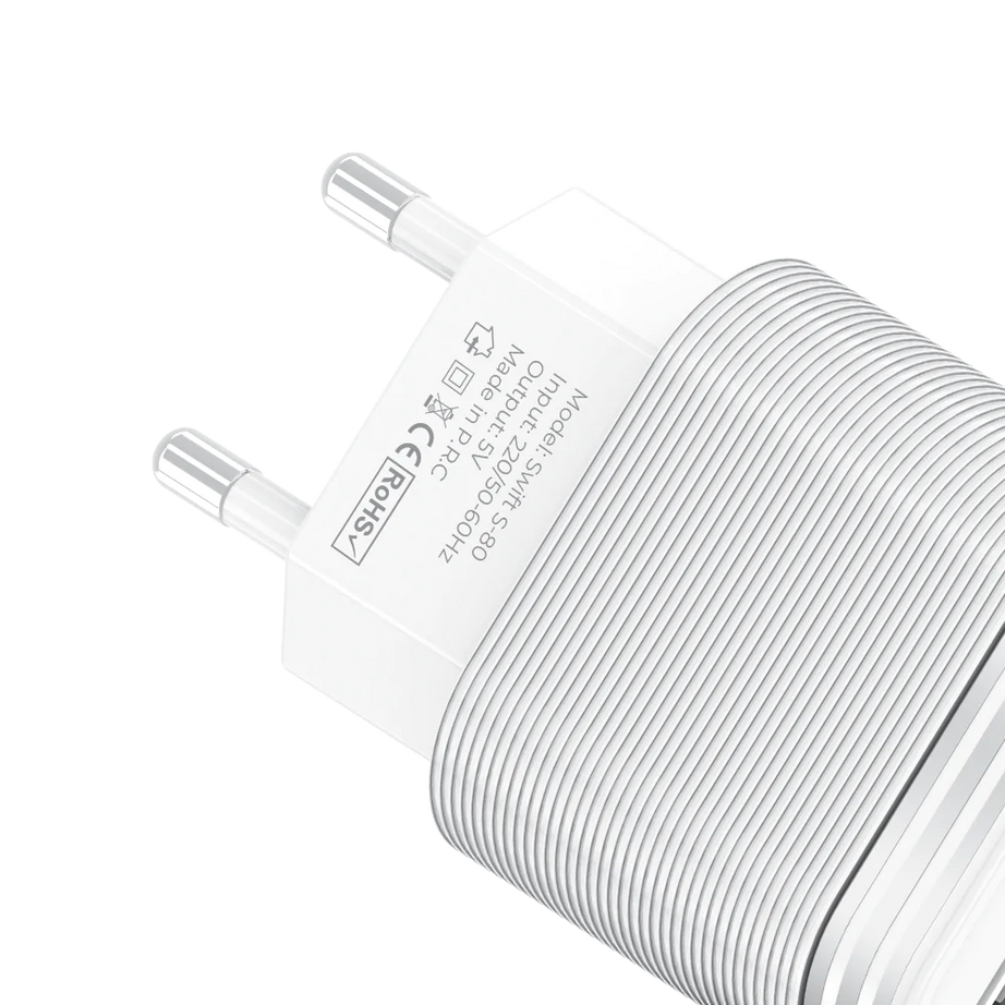 Audionic S-80 Type C 2.1 Dual USB Port Charger