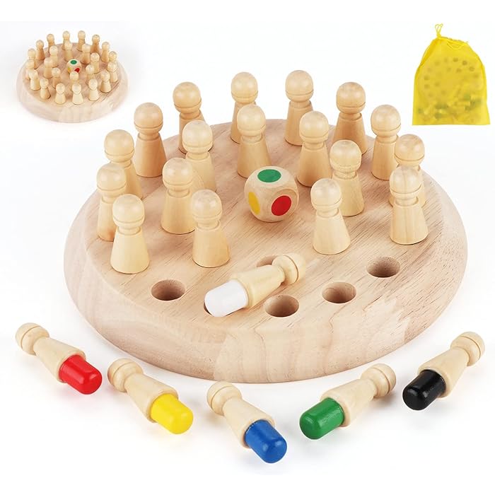 Wooden Chess Toy-Memory, Find the Right Color