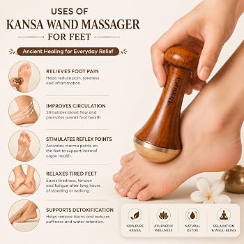 Kansa Wand 2-in-1 Ayurvedic Massager – Face, Body & Foot