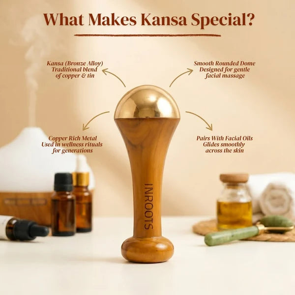 Kansa Wand 2-in-1 Ayurvedic Massager – Face, Body & Foot