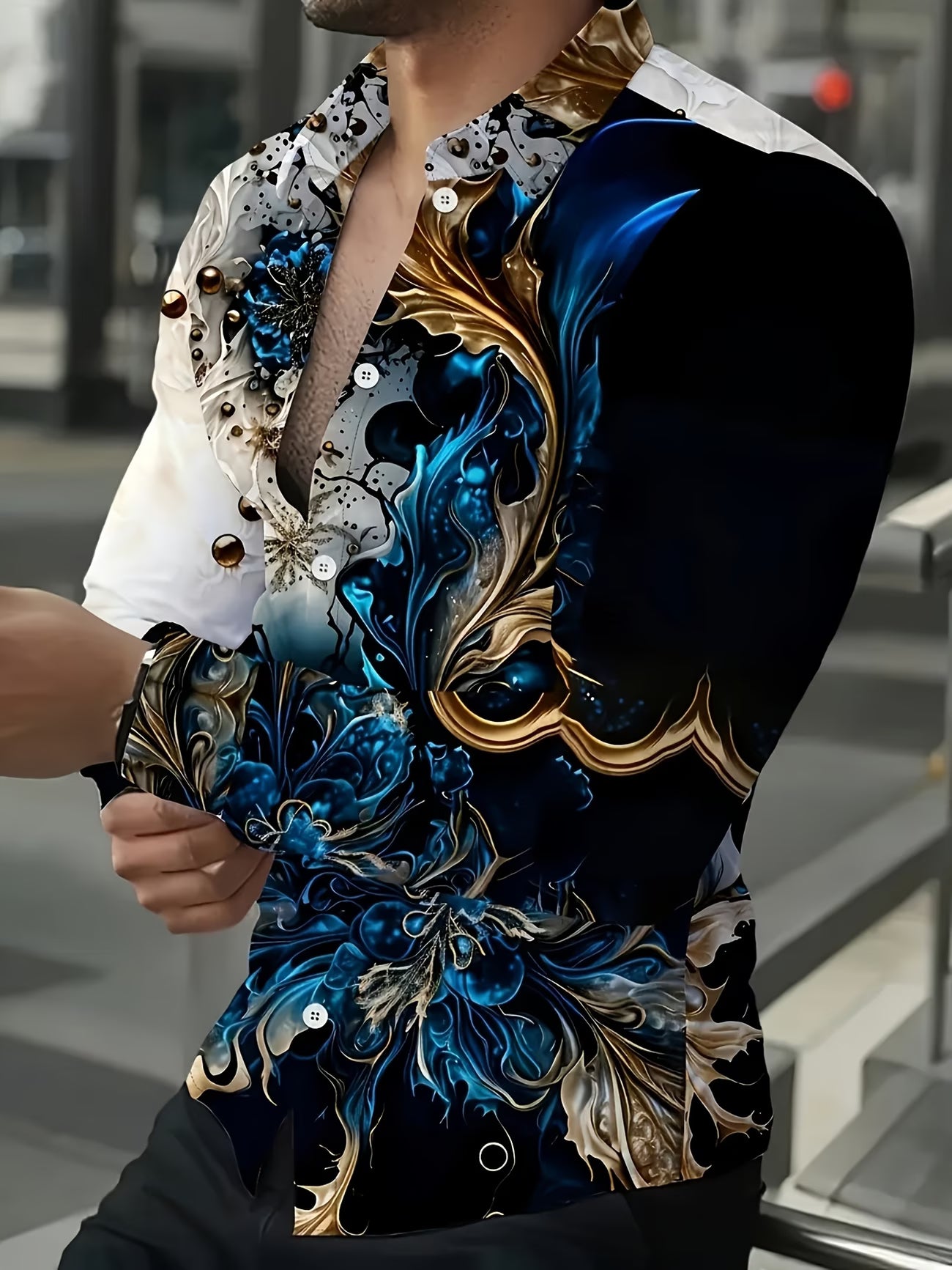 Sleeve Shirt with Unique Print