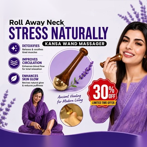 Kansa Wand 2-in-1 Ayurvedic Massager – Face, Body & Foot